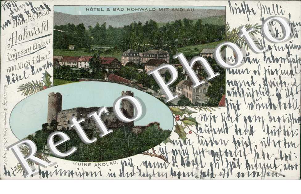 Hotel und Bad Hohwald mit Andlau, Ruine Andlau