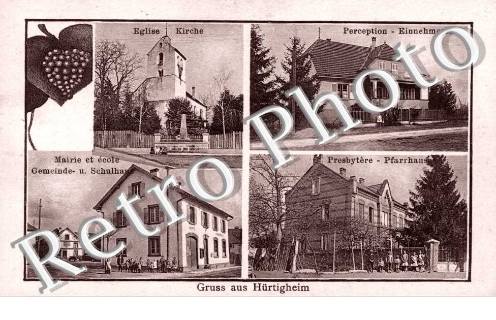 Eglise, Perception, Mairie et Ecole, Presbytere