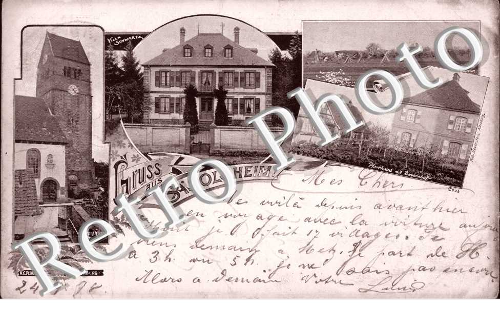 Pfarrhaus mit Bavernhof, Villa Schwartz, Kirchthrurm