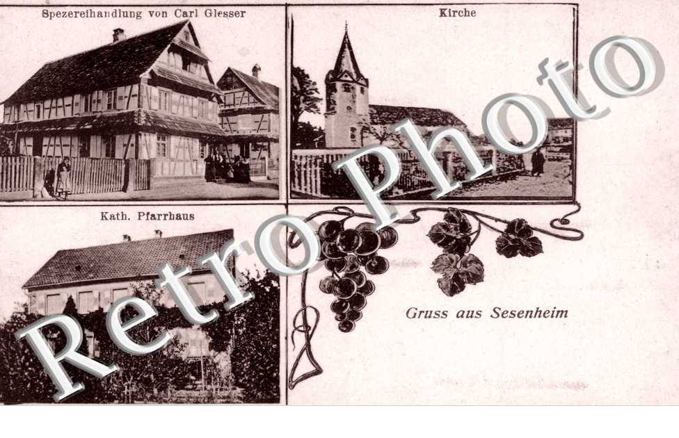 kirche, kat. pfarrhaus, spezereihandlung von Carl Glesser