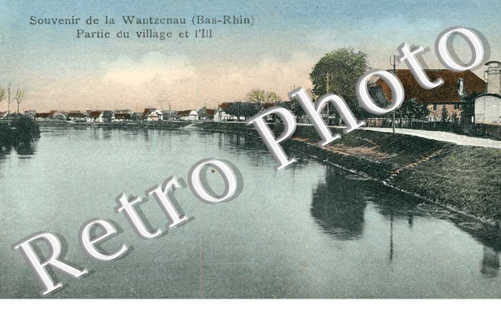 Souvenir de la Wantzenau, Partie du village et l&#039;Ill