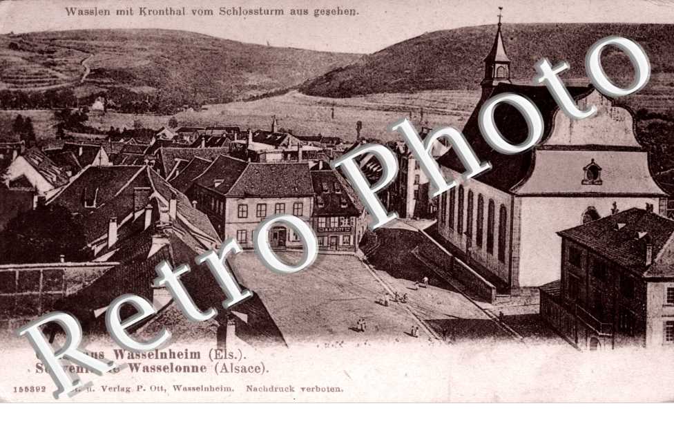 Gruss aus wasselnheim  wasslen mit kronthal vom schlossturm aus gesehen