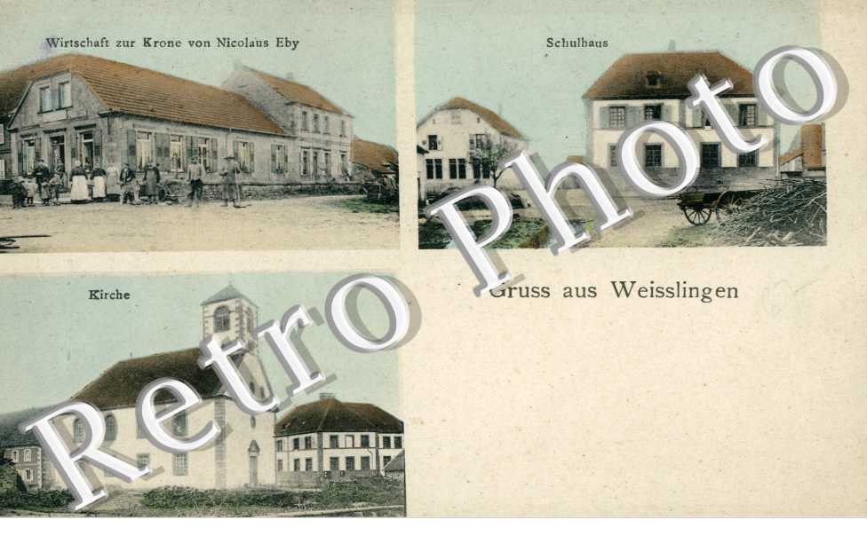 Schulhaus, Kirche, Wirstchaft zur Krone von Nicolaus Eby