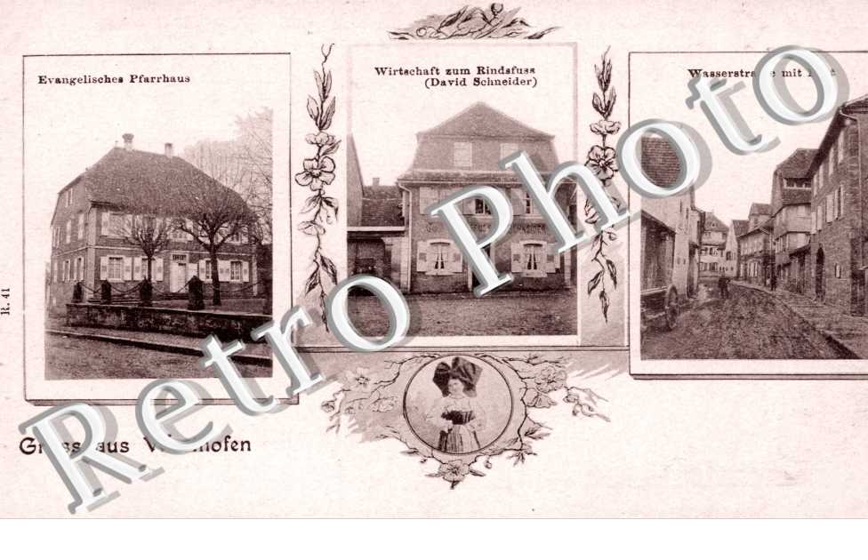 Evangelische Pfarrhaus, Wirtschaft zum Rindsfuss (David Schneider), Wasserstrasse mit Post