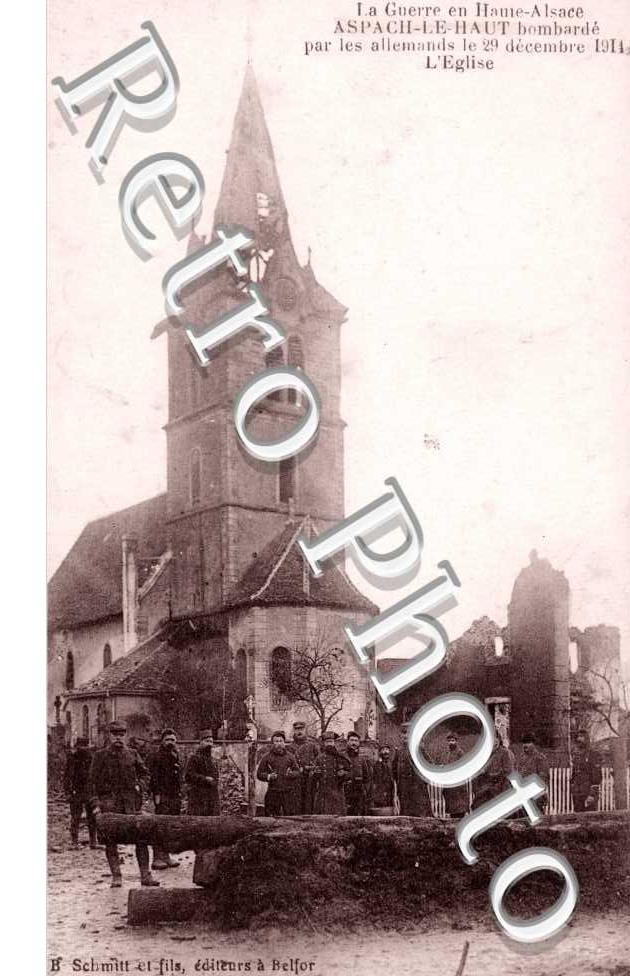 la ville bombardee par les allemands le 29 decembre 1914, l&#039;eglise