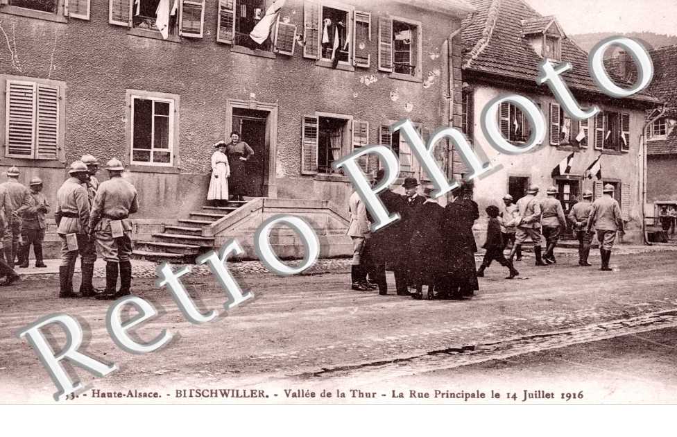 vallee de la Thur, la rue principale le 14 juillet 1916