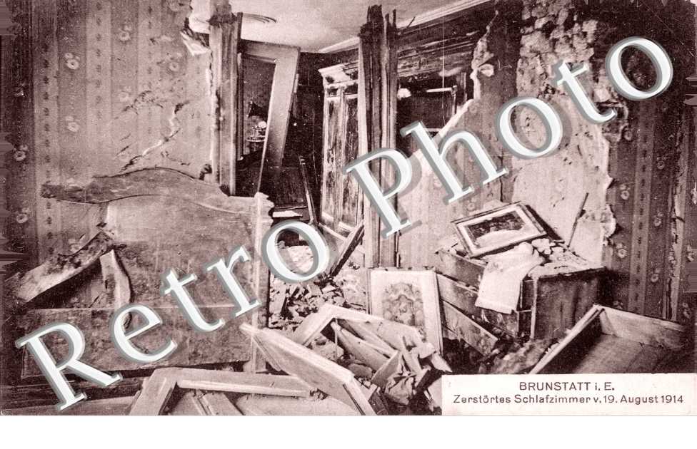 Zerstortes Schlafzimmer 19 August 1914