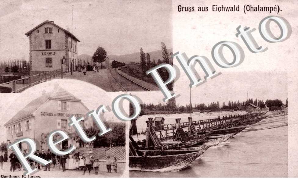 Gruss aus Eichwald Gasthaus  E. Lucas  La gare
