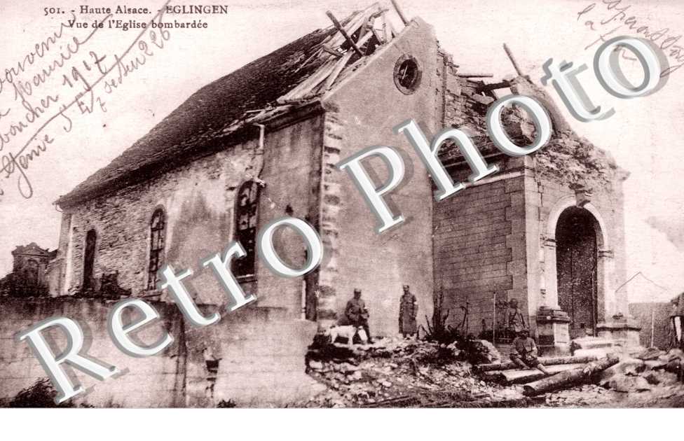 vue de l&#039;eglise bombardee