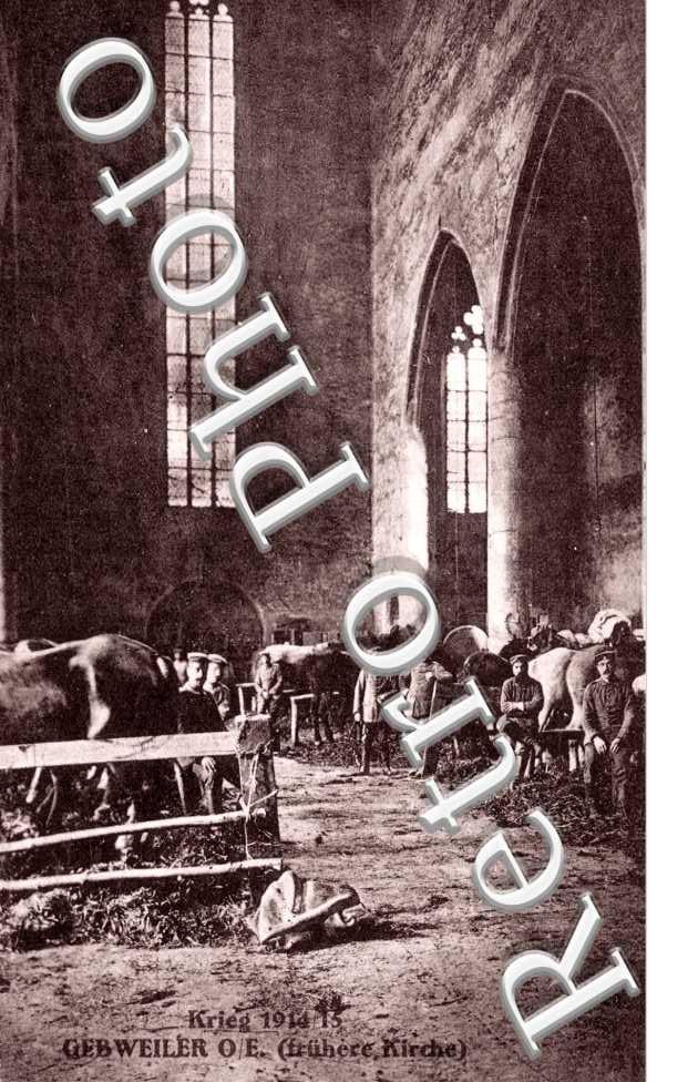 Krieg 1914-1915 -  Interieur de l&#039;eglise en 1915