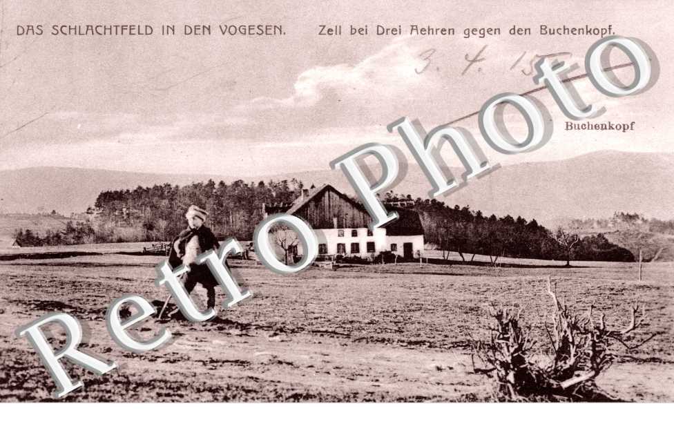 Das Schlachtfeld in den Vogesen, Zell bei Drei Aehren gegen den Buchenkopf