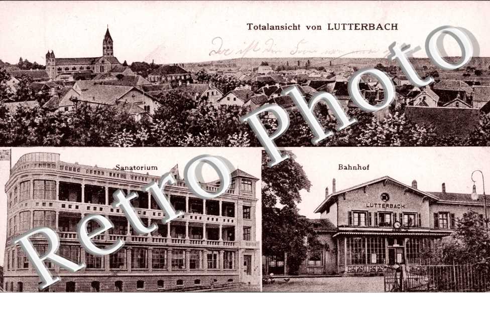 Totalansicht von Lutterbach, Sanatorium, Bahnof