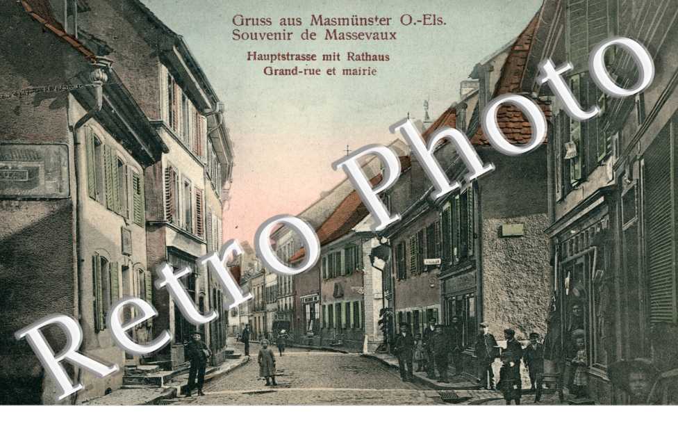 Hauptstrasse mit Rathaus, Gruss aus Masmunter O.-Els