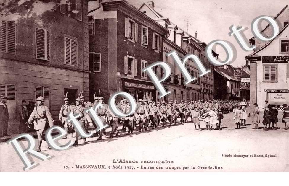 entree des troupes le 5 aout 1917 Grande rue