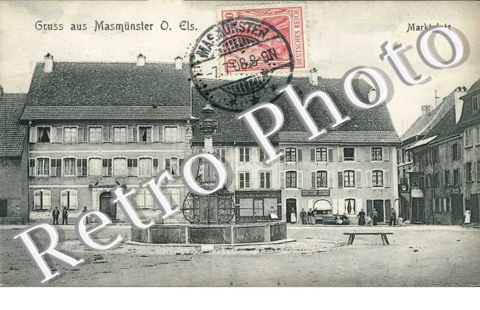 Marktplatz, Gruss aus Masmunster O. Els