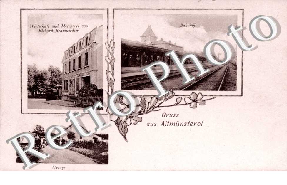 Wirtschaft und Metzgerei von Richard Braustedter  Bahnhof  Grenze