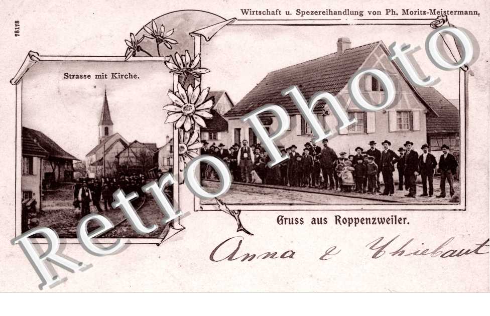 strasse mit kirche, wirtschaft