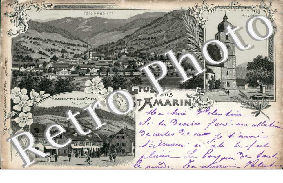 Kirche, Total-Ansicht, Gruss aus Saint-Amarin