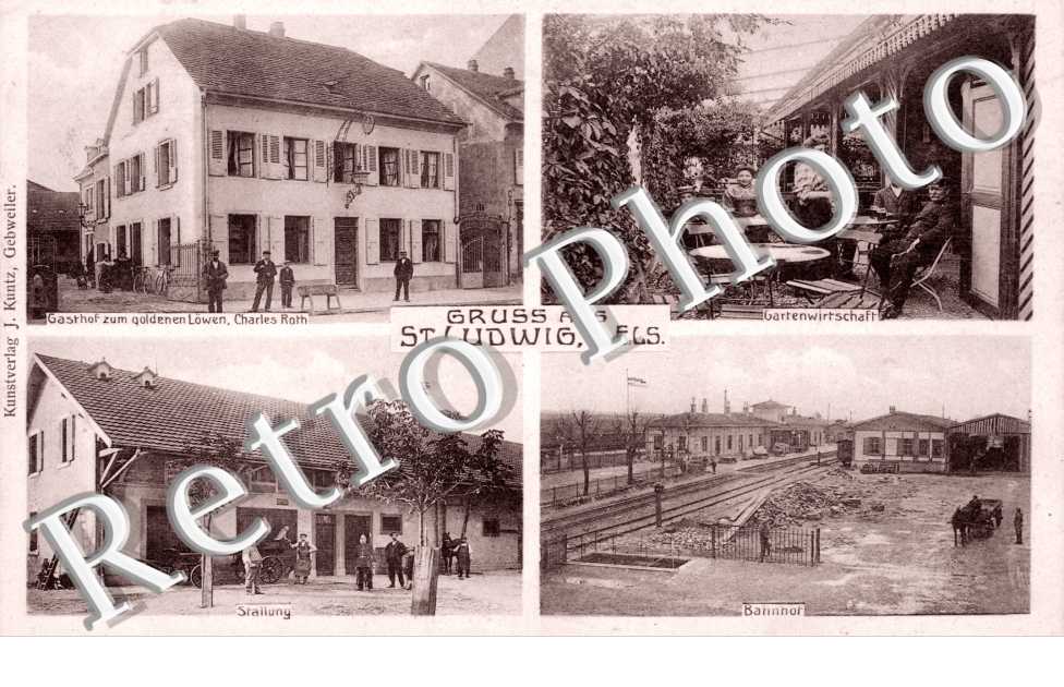 bahnhof, stallung, gartenwirtschaft, Gasthof zum Goldenen Lowen, Charles Roth