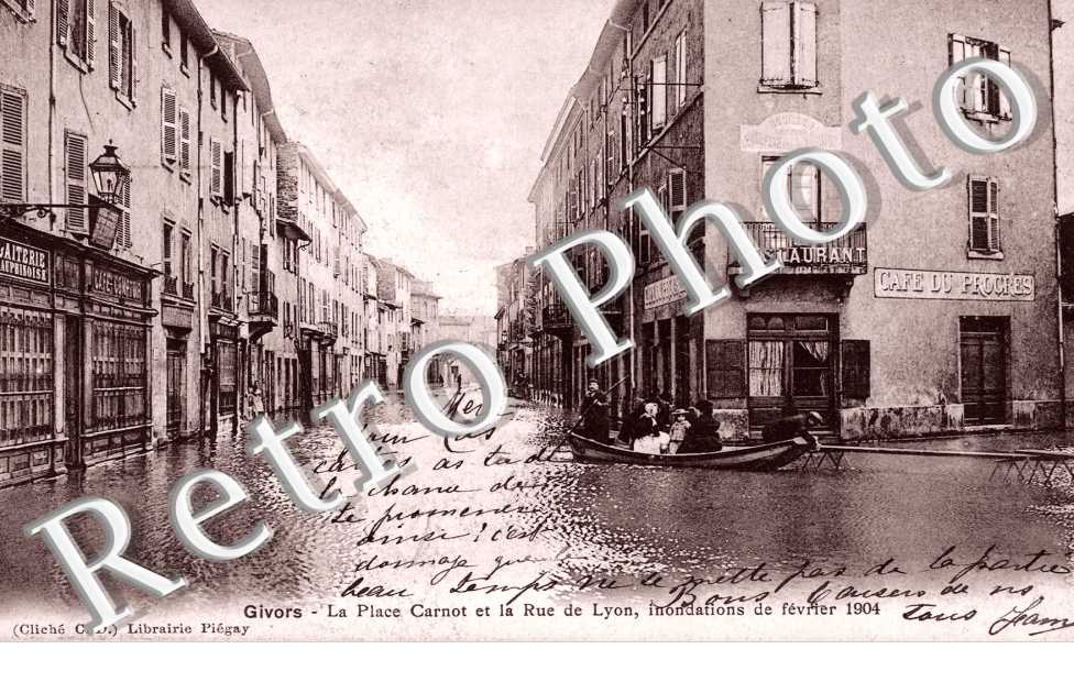 la place carnot et la rue de lyon inondations fevrier 1904