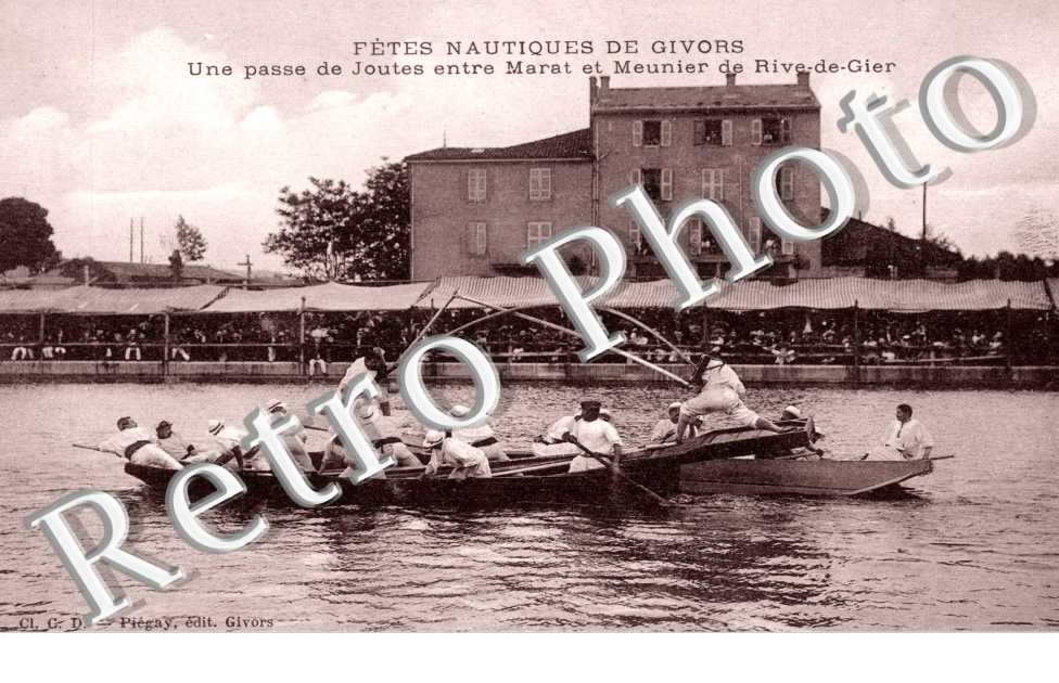 Fetes Nautiques, passe de joutes entre Marat et Meunier de Rive de Gier