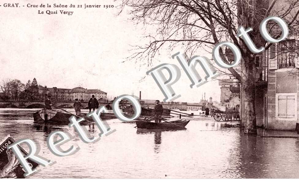 Crue de la Saone du 21 janvier 1910, le Quai Vergy