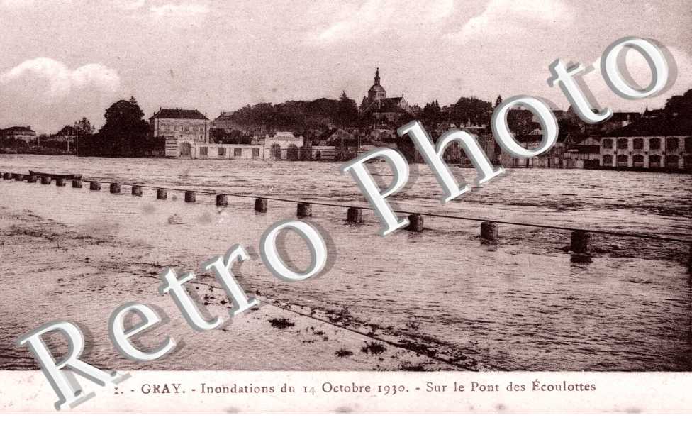 Inondations du 14 octobre 1930 - sur le Pont des Ecoulettes