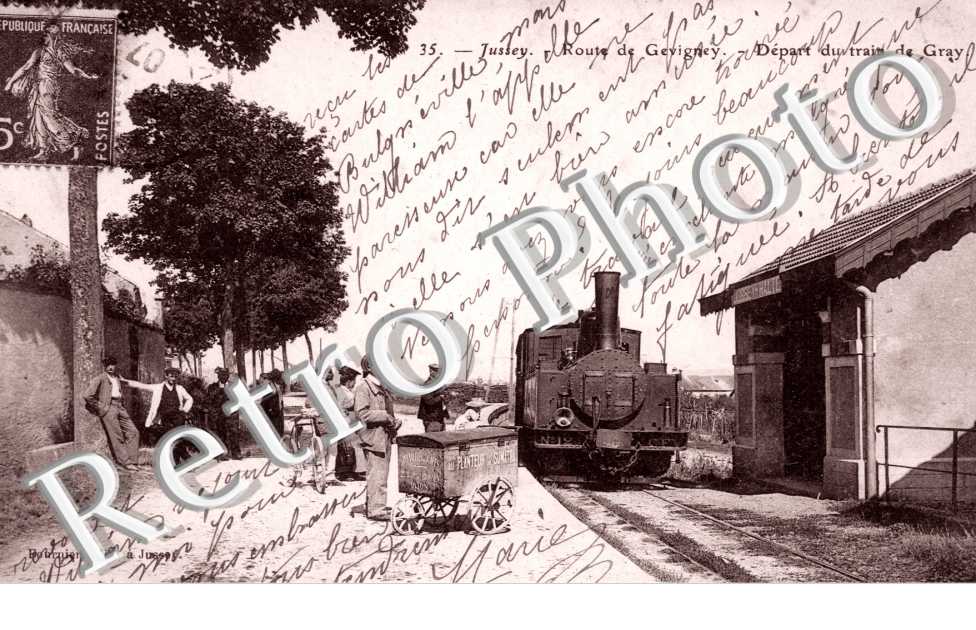 Route de Gevigney - depart du train de Gray