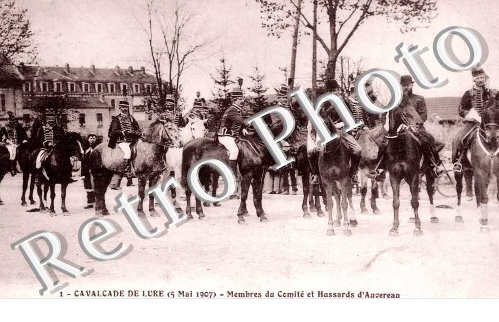 cavalcade 5 mai 1907 - Membres du comite et hussards d'Augereau