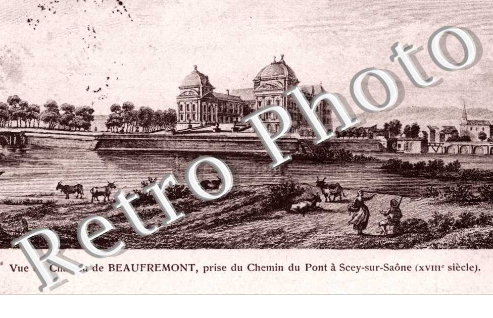 vue du chateau du pont a scey sur saone (XVIIIe siecle)
