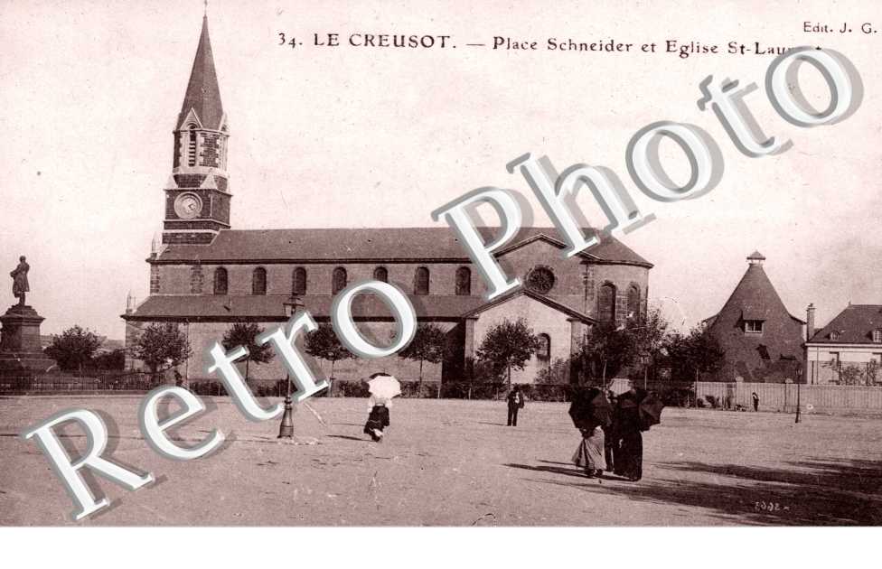 Place Schneider et Eglise Saint Laurent
