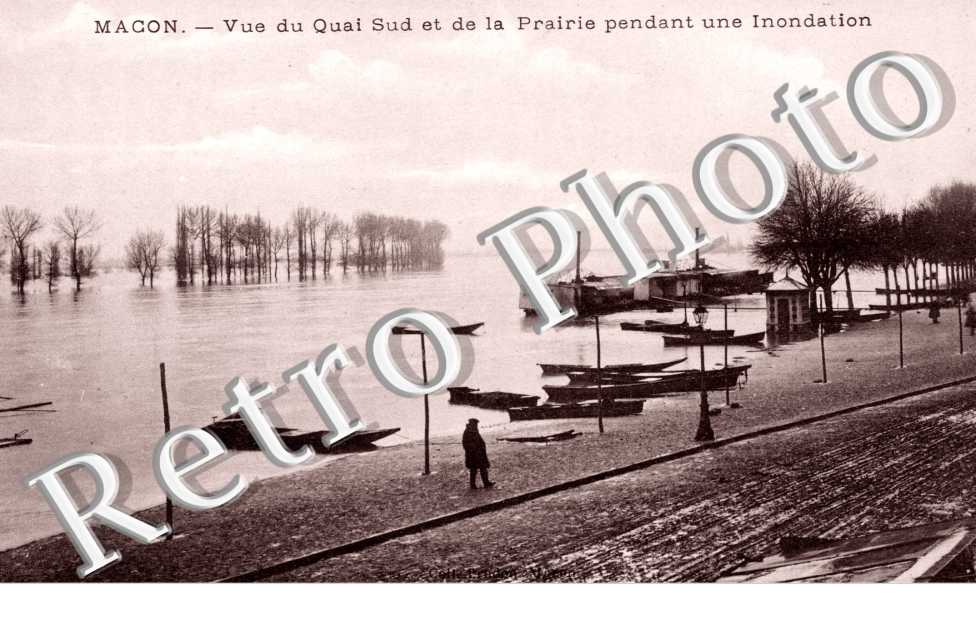 Inondations Janvier 1910, quai sud et la prairie