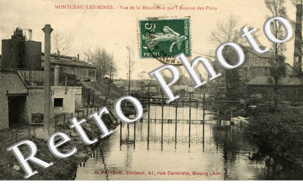 Vue de la Bourbince par l'avenue des puits