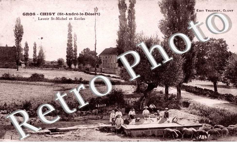 Gros Chigy - Lavoir Saint-Michel et ecoles