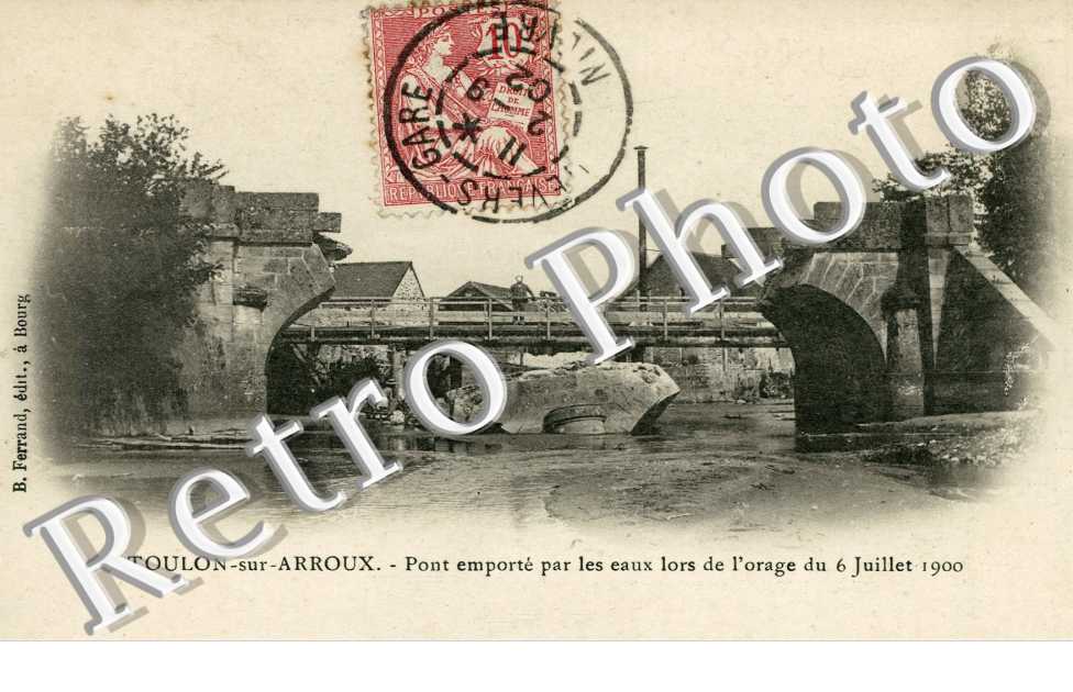Pont emporte par les eaux lors de l'orage du 6 juillet 1910