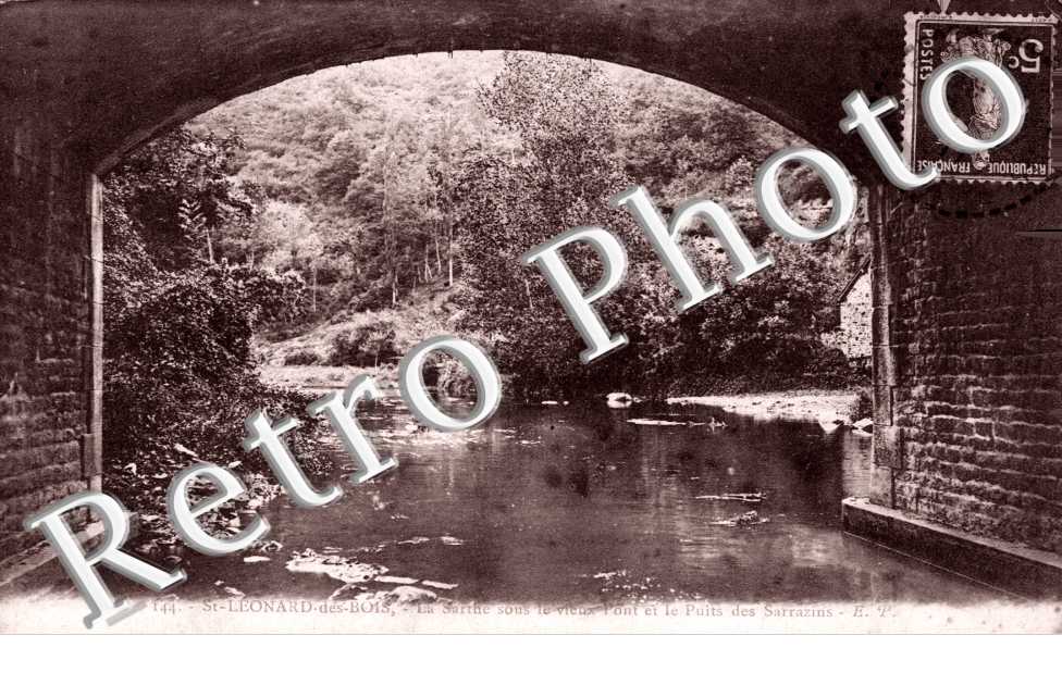la Sarthe sous le vieux pont et le puits des Sarrazins