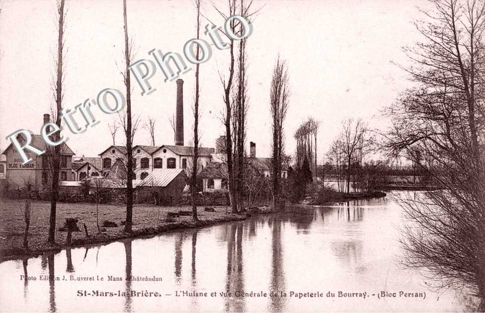 L&#039;Huisne et Vue generale de la Papeterie du Bourray