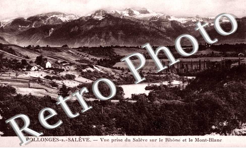 Vue prise sur le Rhone et le Mont Blanc