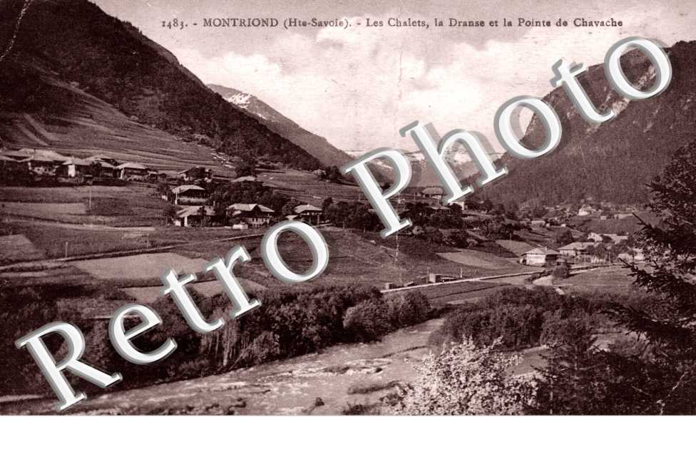 les chalets, la Dranse et la pointe de Chavache