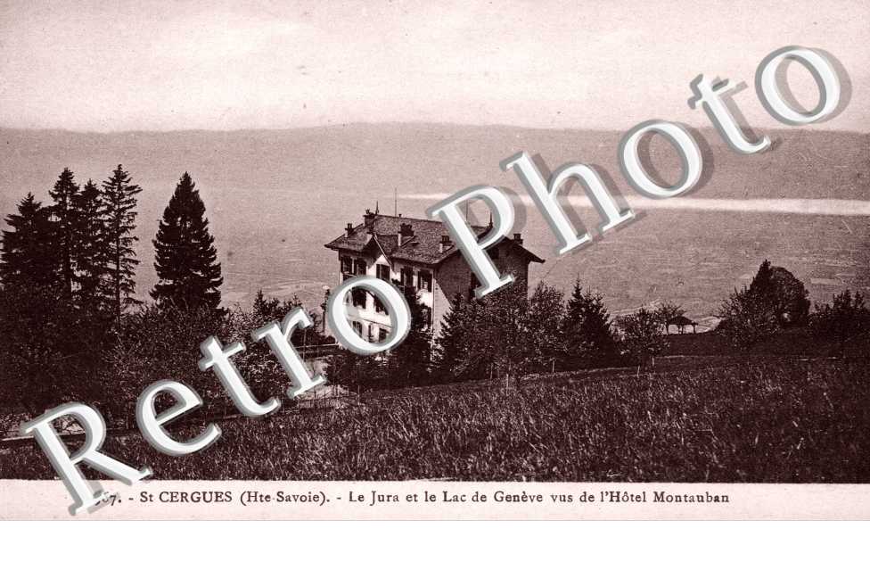 Le Jura et le Lac de Geneve vus de l&#039;Hotel Montauban
