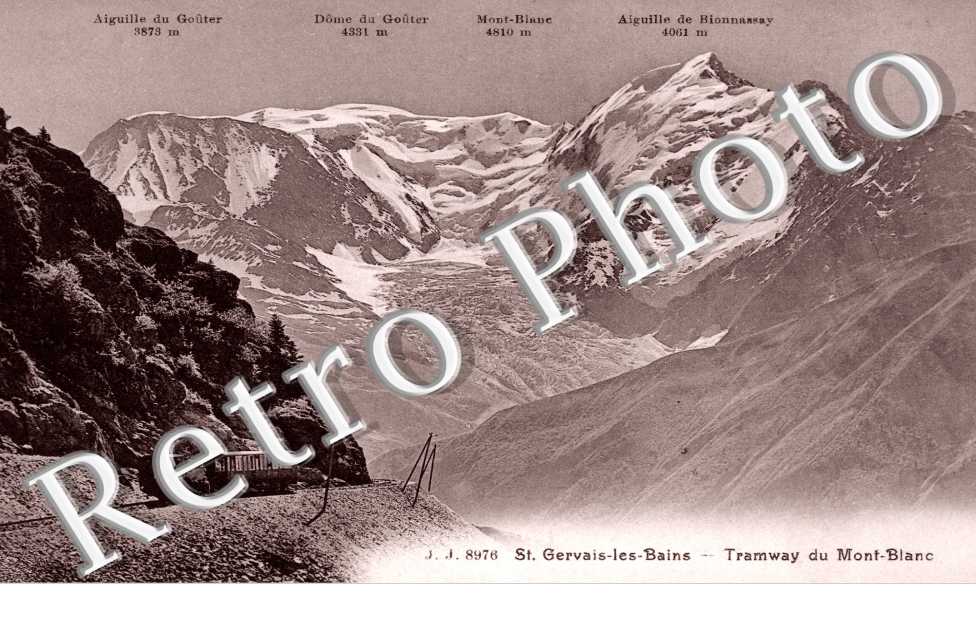 Tramway du Mont Blanc. Aiguille du Goûter. Mont-Blanc. Aiguille de Nionnasay