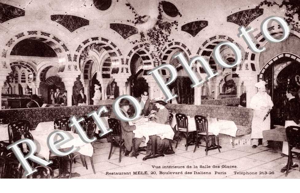 Vue interieure de la Salle des Glaces, Restaurant Mele 20 boulevard des Italiens