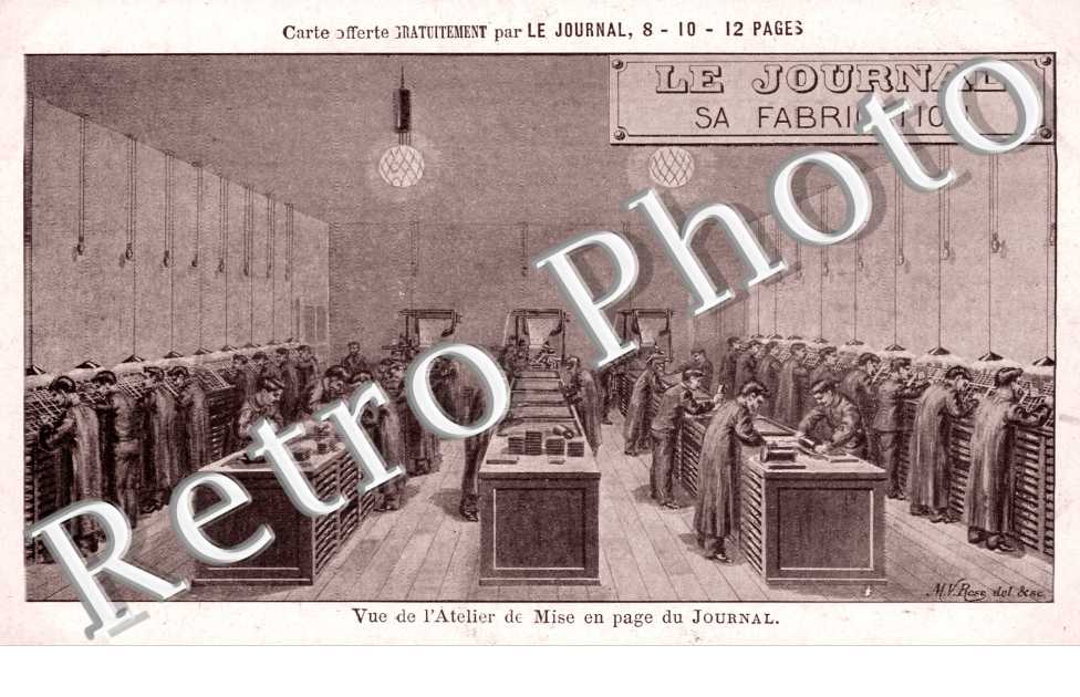 Vue de l'Atelier de Mise en page du Journal, Rue de Richelieu