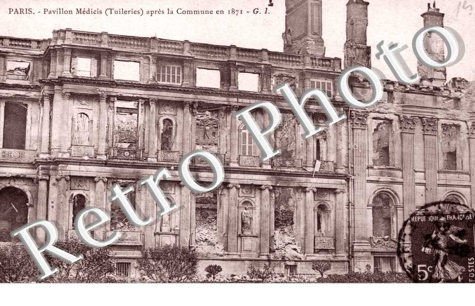 pavillon Medicis (Tuileries) apres la Commune de Paris en 1871