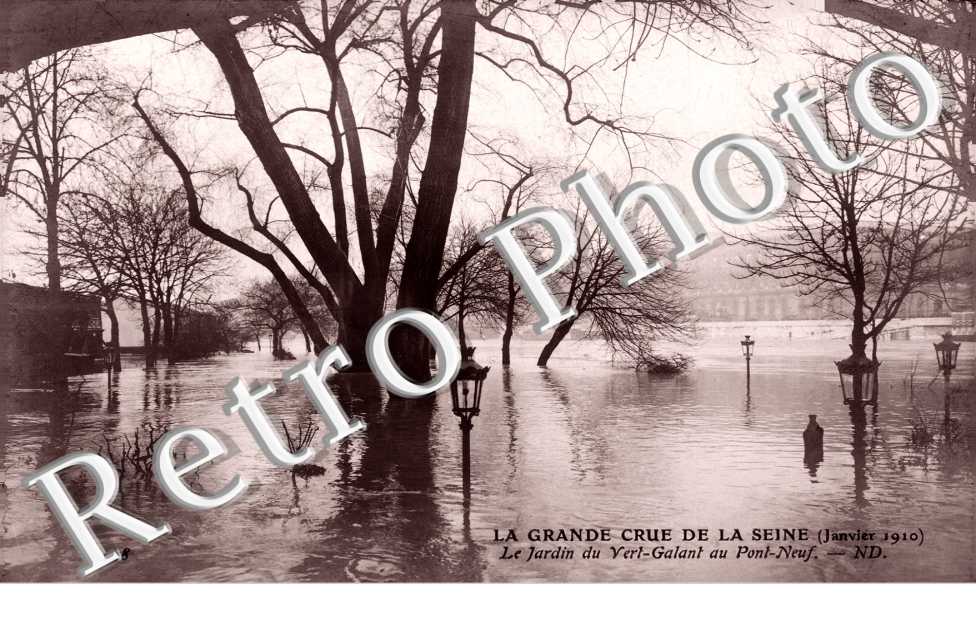 le jardin du Vert Galant au Pont Neuf 1910