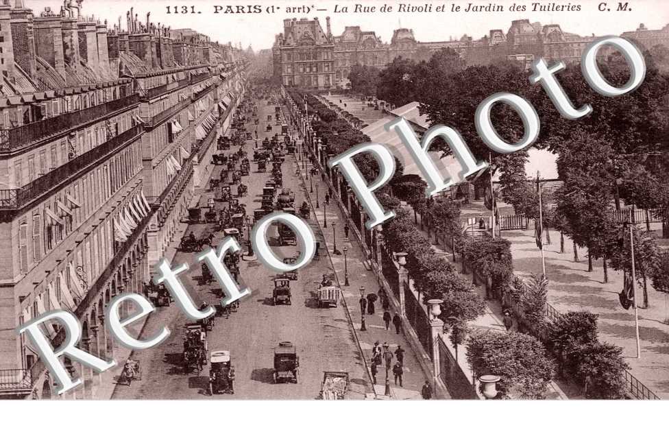 la rue DE RIVOLI et le jardin des Tuileries
