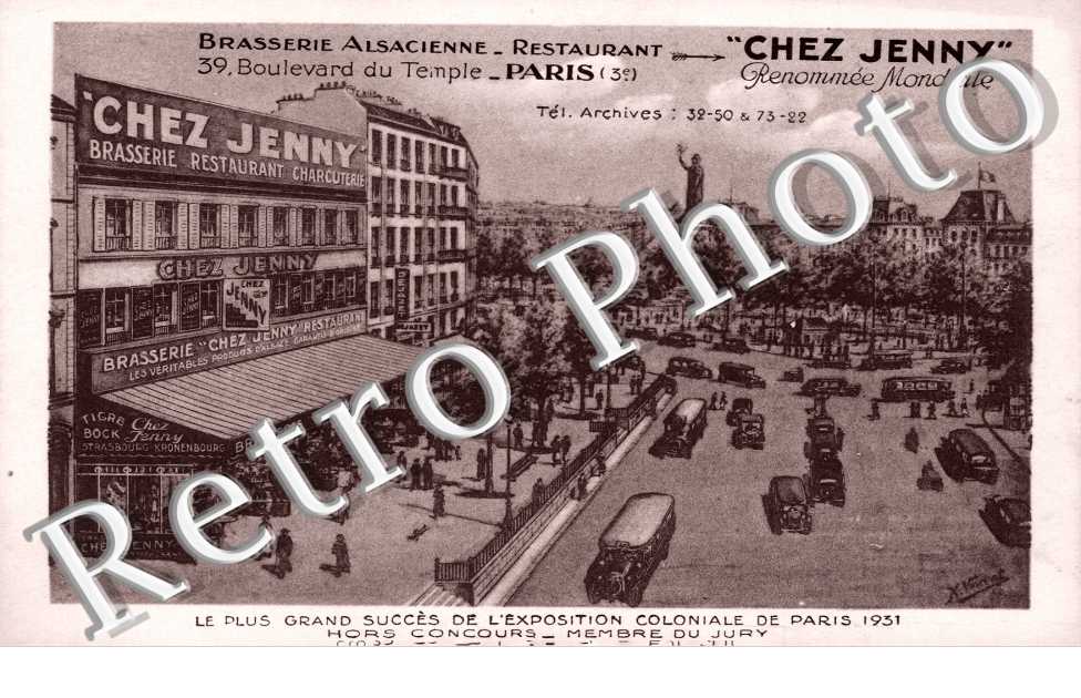 Brasserie Alsacienne, Chez Jenny, Boulevard du Temple