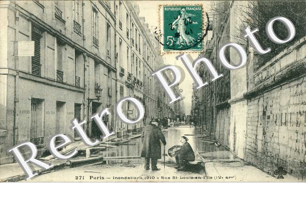Rue St Louis en l&#039;Ile, Inondations 1910