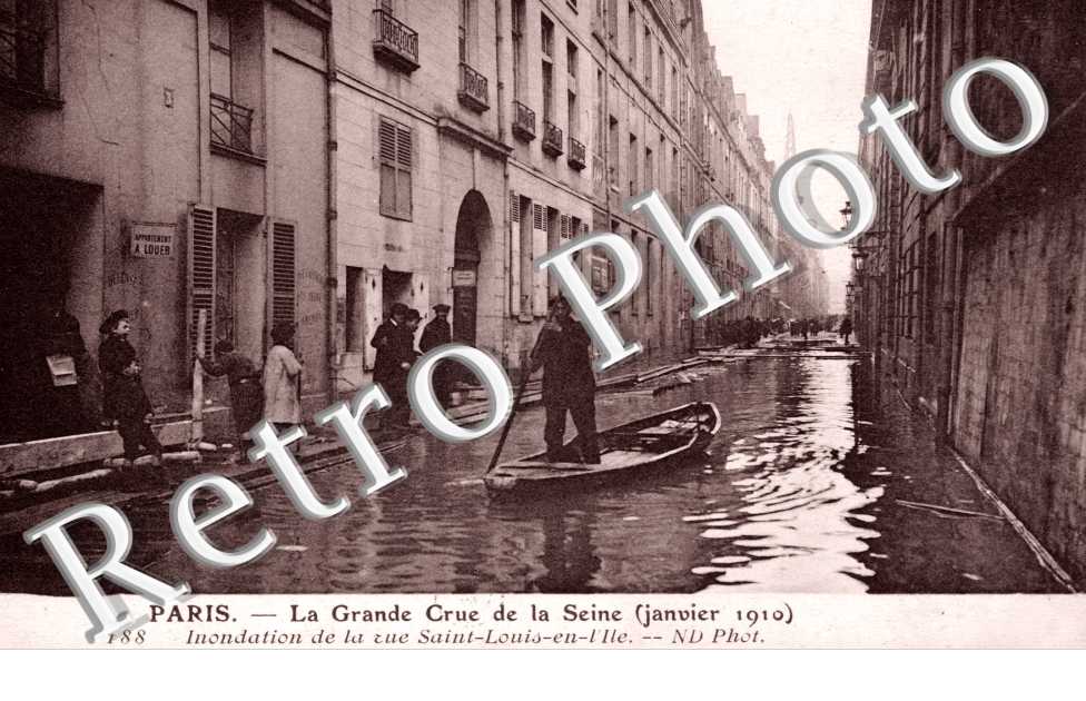 Rue St Louis en l&#039;Ile, Inondations 1910