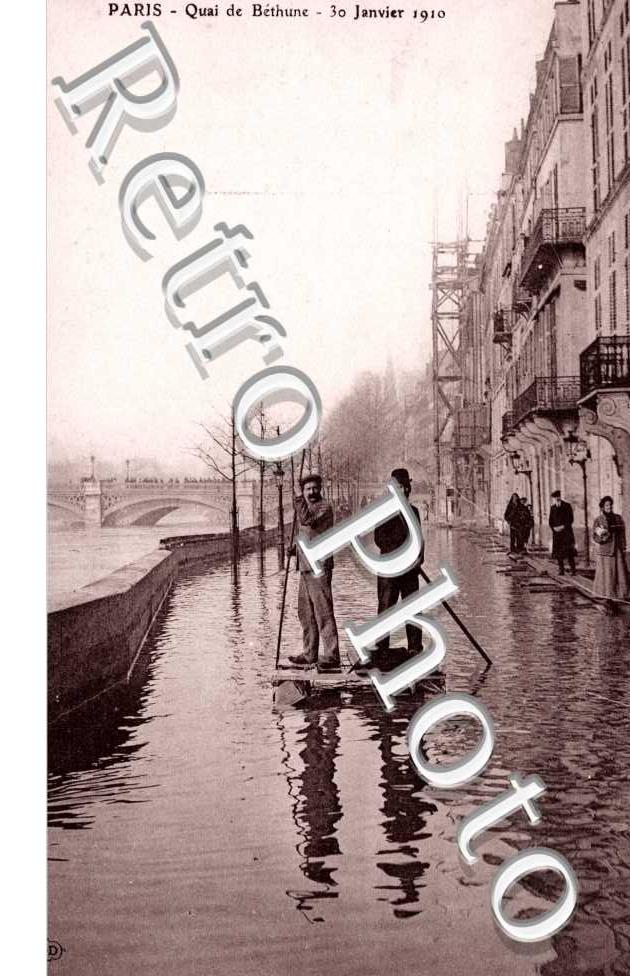 Crue de la Seine, Quai de Bethune 1910